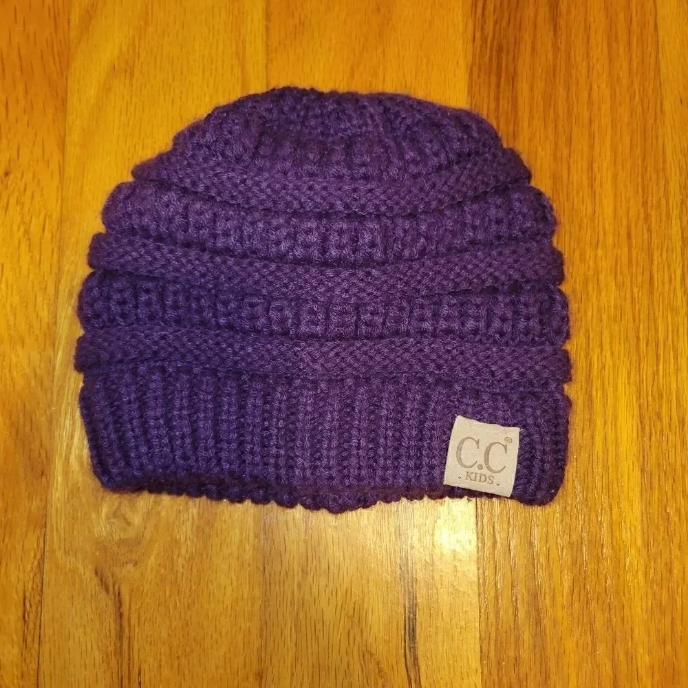 NWOT CC Boutique Kids Purple Beanie